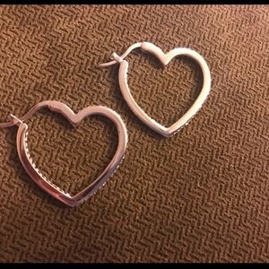 Heart Hoop Earrings Never Worn